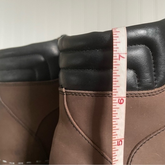 NWT Swedish Hasbeens TRAIL BOOTS in Brown/Black Nubuck w Wooden Heels - Picture 11 of 15